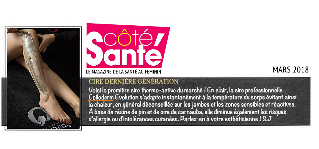 ACTUALITES / VU DANS LE MAGAZINE COTE SANTE / MARS 2018