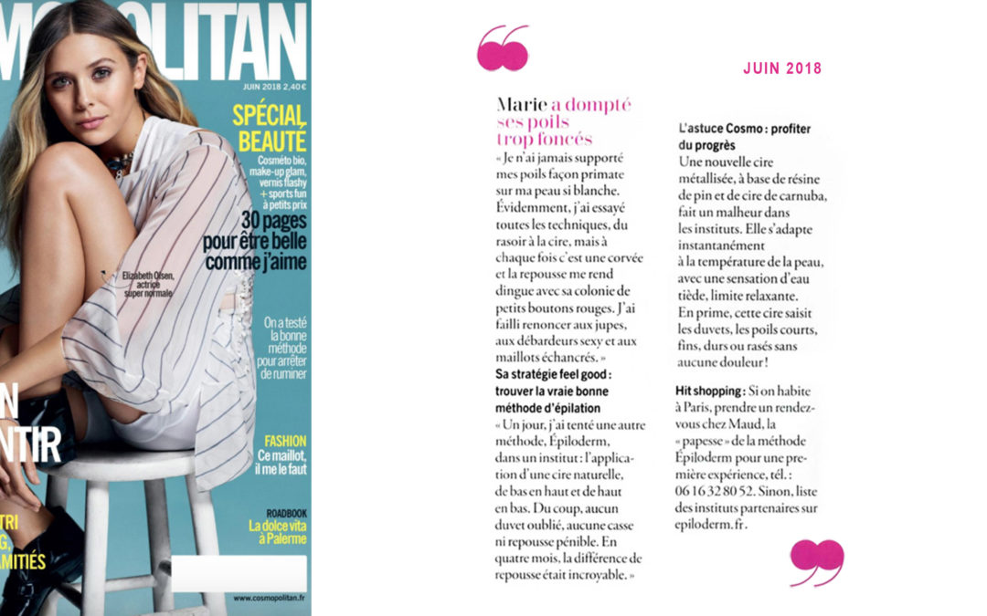 ACTUALITES / VU DANS LE MAGAZINE COSMOPOLITAIN / JUIN 2018