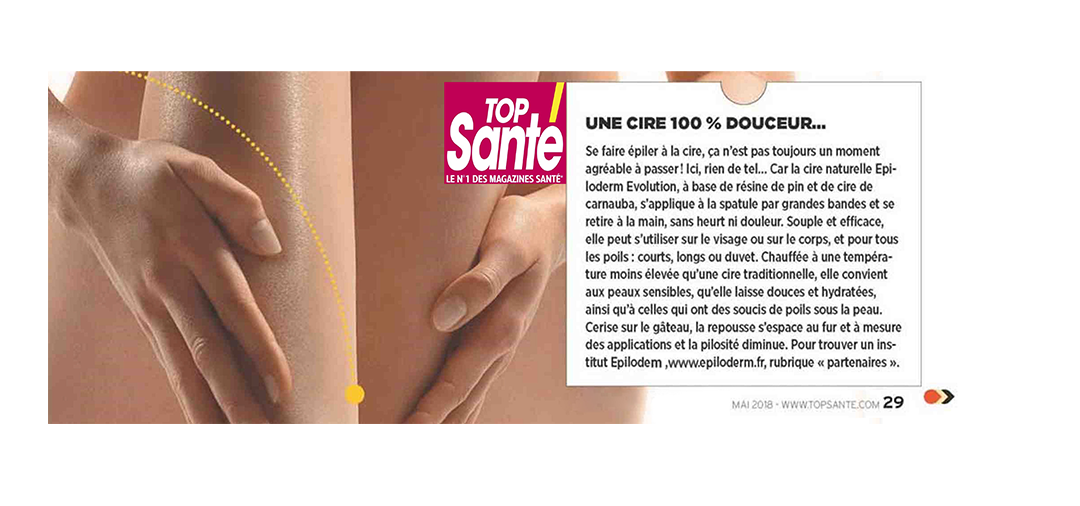 ACTUALITES / VU DANS LE MAGAZINE TOP SANTE / MAI 2018